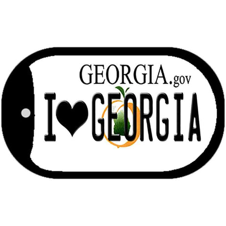 I Love Georgia Novelty Metal Dog Tag Necklace DT-6161