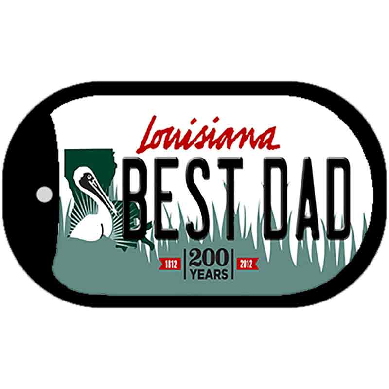 Best Dad Louisiana Novelty Metal Dog Tag Necklace DT-6190