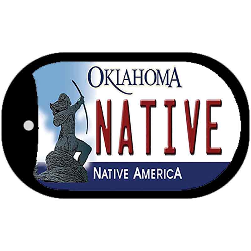 Native Oklahoma Novelty Metal Dog Tag Necklace DT-6230