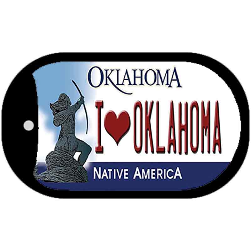 I Love Oklahoma Novelty Metal Dog Tag Necklace DT-6233