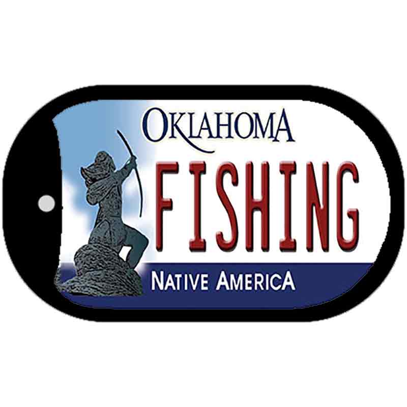 Fishing Oklahoma Novelty Metal Dog Tag Necklace DT-6238