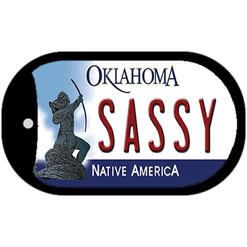 Sassy Oklahoma Novelty Metal Dog Tag Necklace DT-6263