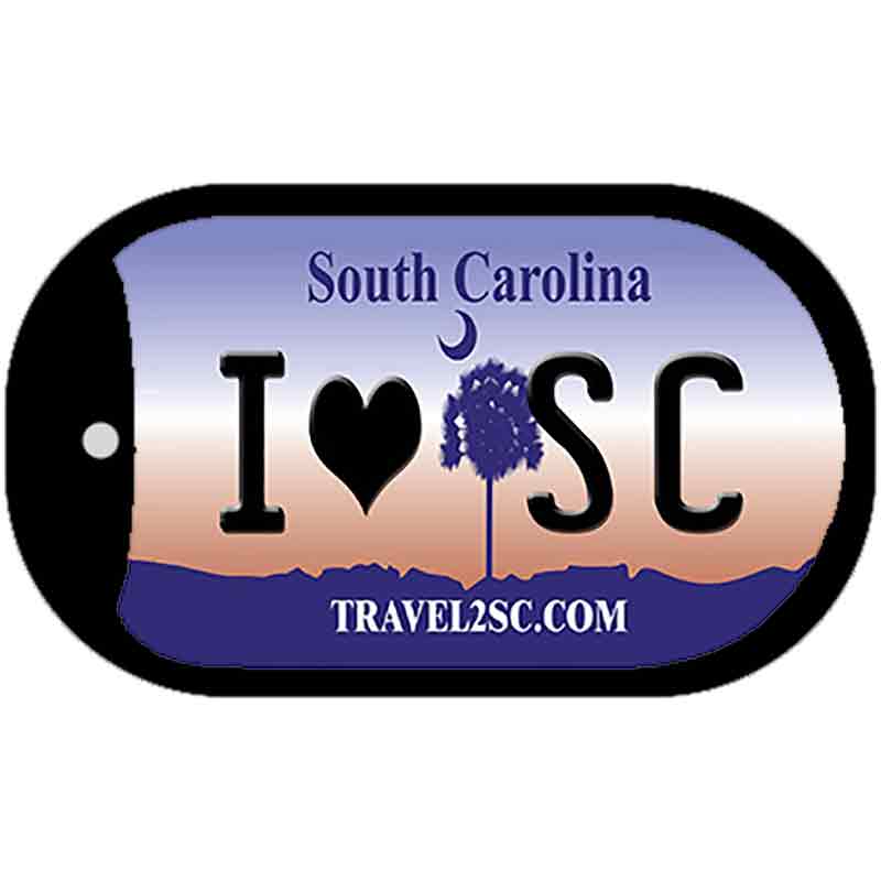 I Love SC South Carolina Novelty Metal Dog Tag Necklace DT-6283