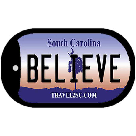 Believe South Carolina Novelty Metal Dog Tag Necklace DT-6291