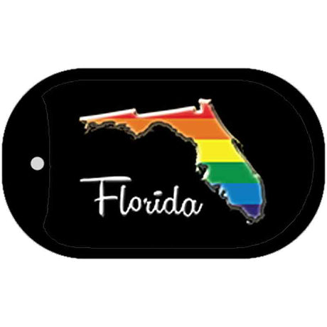 Florida Rainbow State Novelty Metal Dog Tag Necklace DT-6323