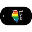 Illinois Rainbow State Novelty Metal Dog Tag Necklace DT-6327