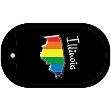 Illinois Rainbow State Novelty Metal Dog Tag Necklace DT-6327