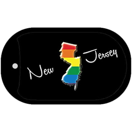 New Jersey Rainbow State Novelty Metal Dog Tag Necklace DT-6344