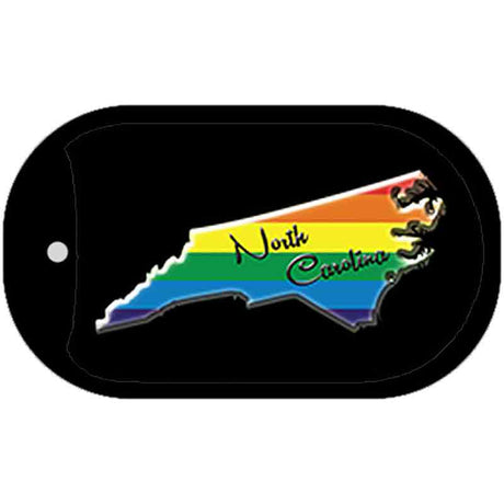 North Carolina Rainbow State Novelty Metal Dog Tag Necklace DT-6347