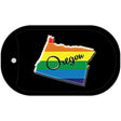 Oregon Rainbow Stste Novelty Metal Dog Tag Necklace DT-6351