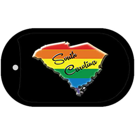 South Carolina Rainbow State Novelty Metal Dog Tag Necklace DT-6354