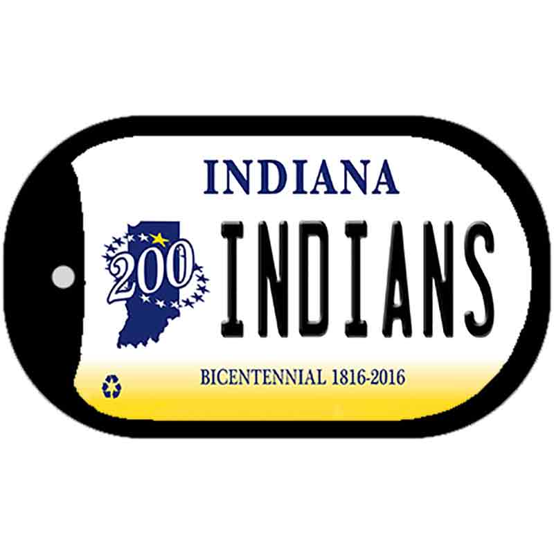 Indiana Indians Novelty Metal Dog Tag Necklace DT-6374