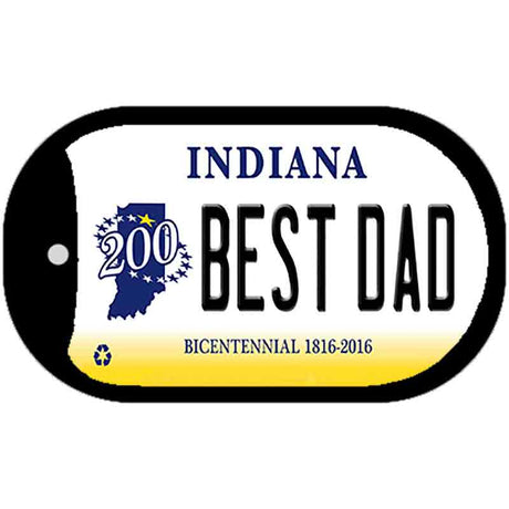 Indiana Best Dad Novelty Metal Dog Tag Necklace DT-6384