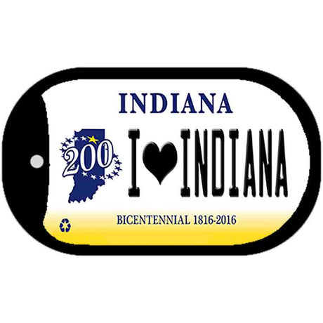 I Love Indiana Novelty Metal Dog Tag Necklace DT-6395