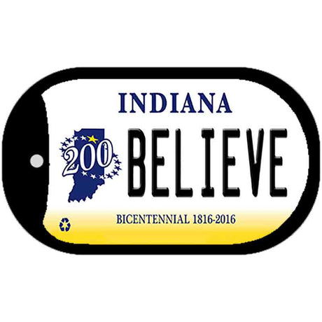 Indiana Believe Novelty Metal Dog Tag Necklace DT-6403