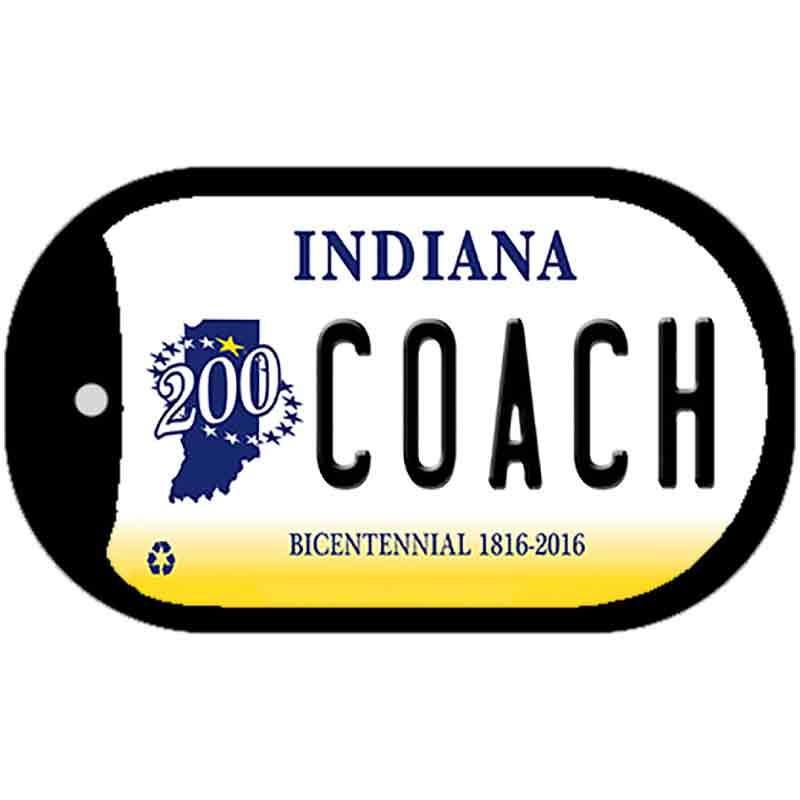 Indiana Coach Novelty Metal Dog Tag Necklace DT-6408