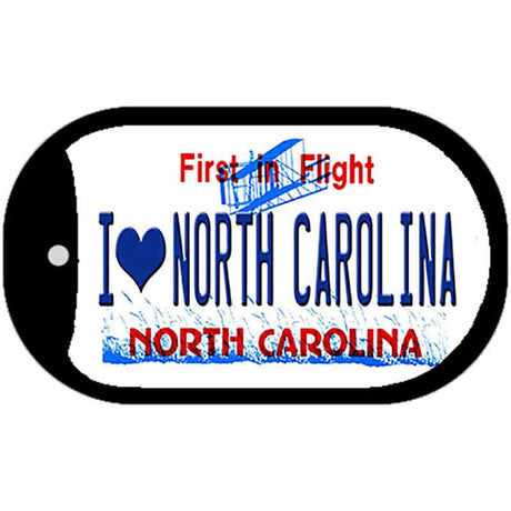 I Love North Carolina Novelty Metal Dog Tag Necklace DT-6489