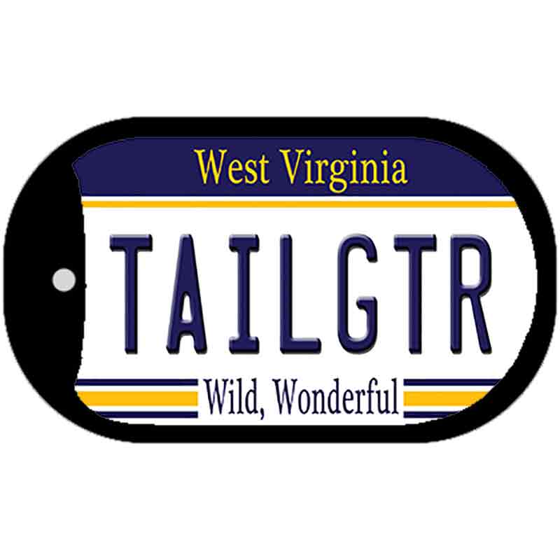 Tailgtr West Virginia Novelty Metal Dog Tag Necklace DT-6505