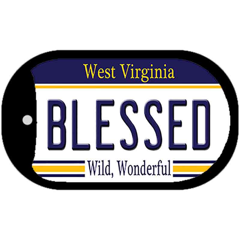 Blessed West Virginia Novelty Metal Dog Tag Necklace DT-6510