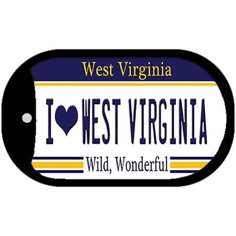 I Love West Virginia Novelty Metal Dog Tag Necklace DT-6520