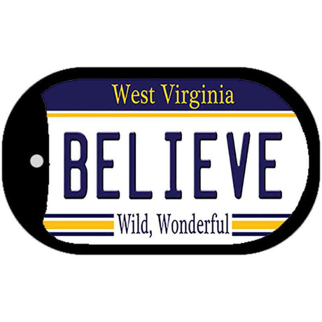 Believe West Virginia Novelty Metal Dog Tag Necklace DT-6528