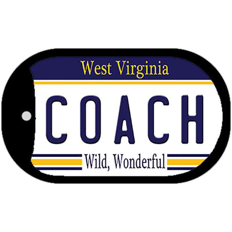 Coach West Virginia Novelty Metal Dog Tag Necklace DT-6535