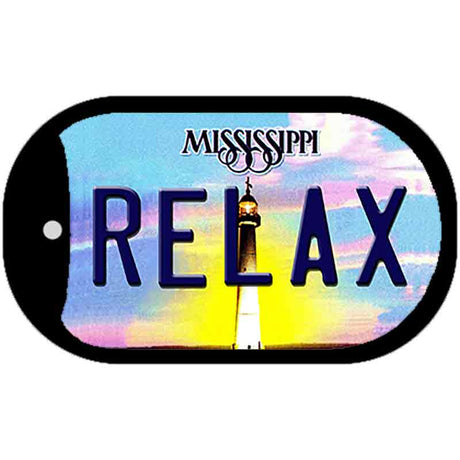 Relax Mississippi Novelty Metal Dog Tag Necklace DT-6565