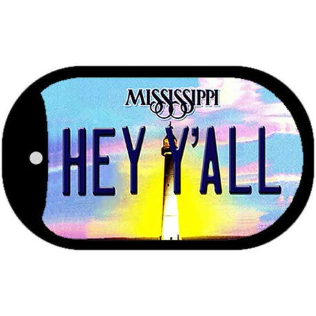 Hey Y'all Mississippi Novelty Metal Dog Tag Necklace DT-6567