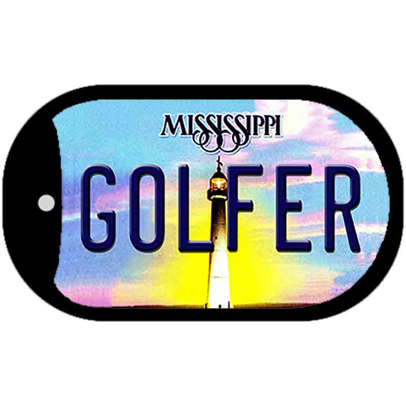 Golfer Mississippi Novelty Metal Dog Tag Necklace DT-6573