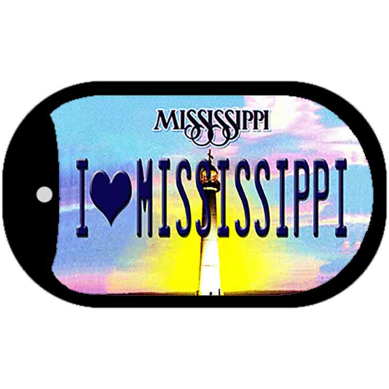 I Love Mississippi Novelty Metal Dog Tag Necklace DT-6581