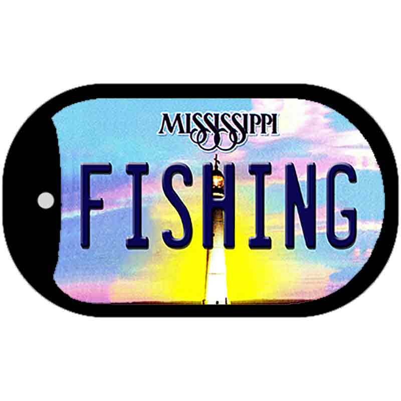 Fishing Mississippi Novelty Metal Dog Tag Necklace DT-6586