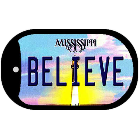 Believe Mississippi Novelty Metal Dog Tag Necklace DT-6589