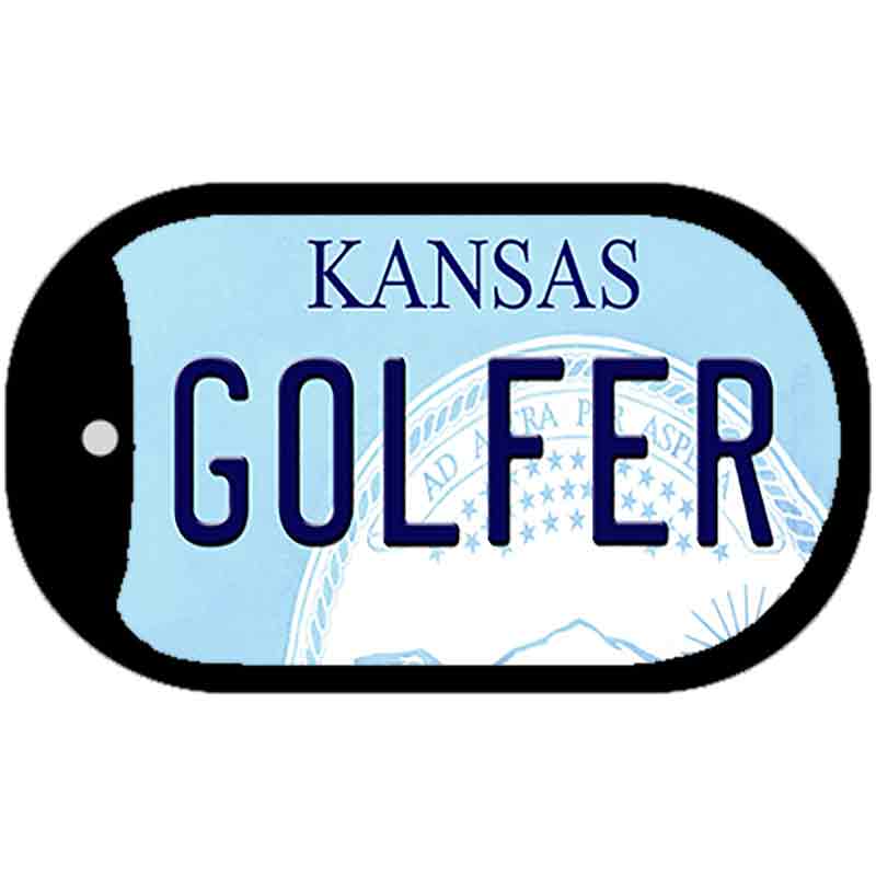 Golfer Kansas Novelty Metal Dog Tag Necklace DT-6619