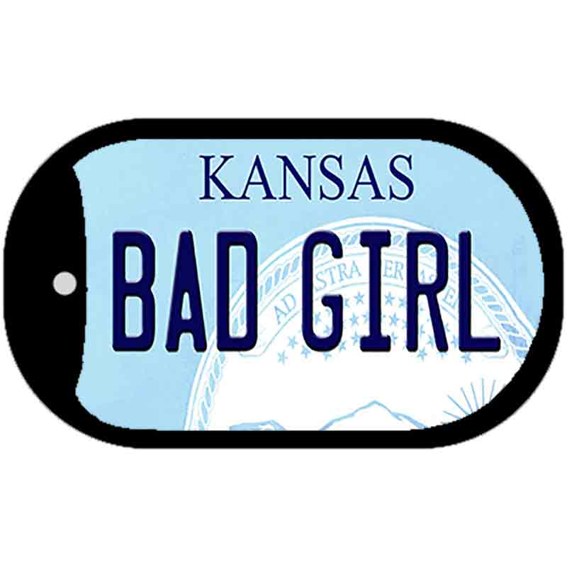 Bad Girl Kansas Novelty Metal Dog Tag Necklace DT-6622