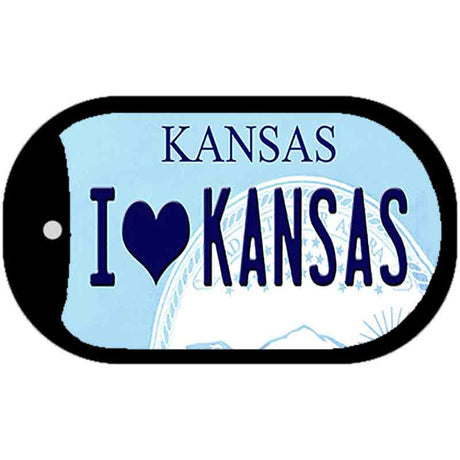 I Love Kansas Novelty Metal Dog Tag Necklace DT-6627