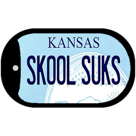 Skool Suks Kansas Novelty Metal Dog Tag Necklace DT-6636