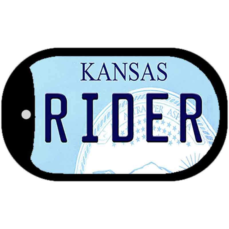 Rider Kansas Novelty Metal Dog Tag Necklace DT-6639