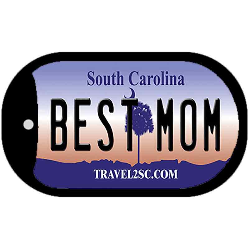 Best Mom South Carolina Novelty Metal Dog Tag Necklace DT-6663