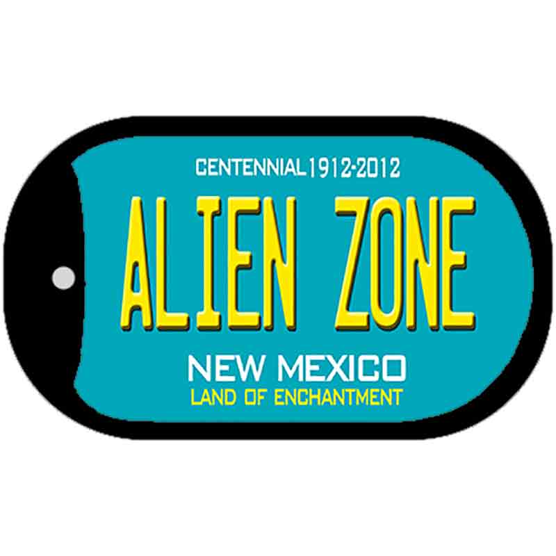 Alien Zone Teal New Mexico Novelty Metal Dog Tag Necklace DT-6671