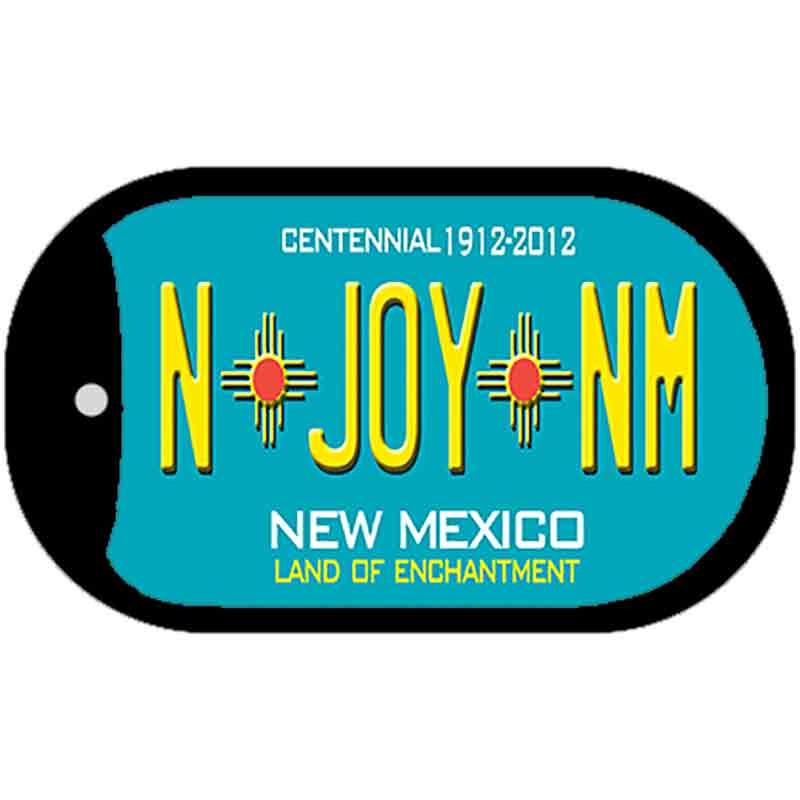 N Joy NM Teal New Mexico Novelty Metal Dog Tag Necklace DT-6678