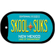 Skool Suks Teal New Mexico Novelty Metal Dog Tag Necklace DT-6686