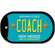 Coach Teal New Mexico Novelty Metal Dog Tag Necklace DT-6694