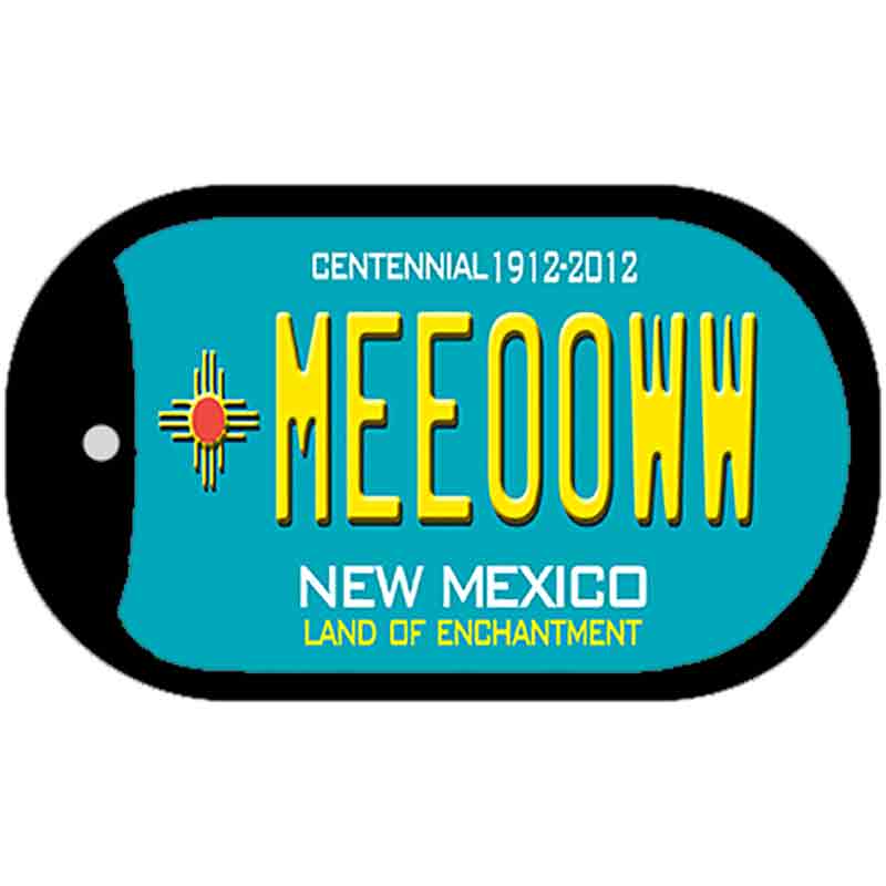 Meeooww Teal New Mexico Novelty Metal Dog Tag Necklace DT-6695