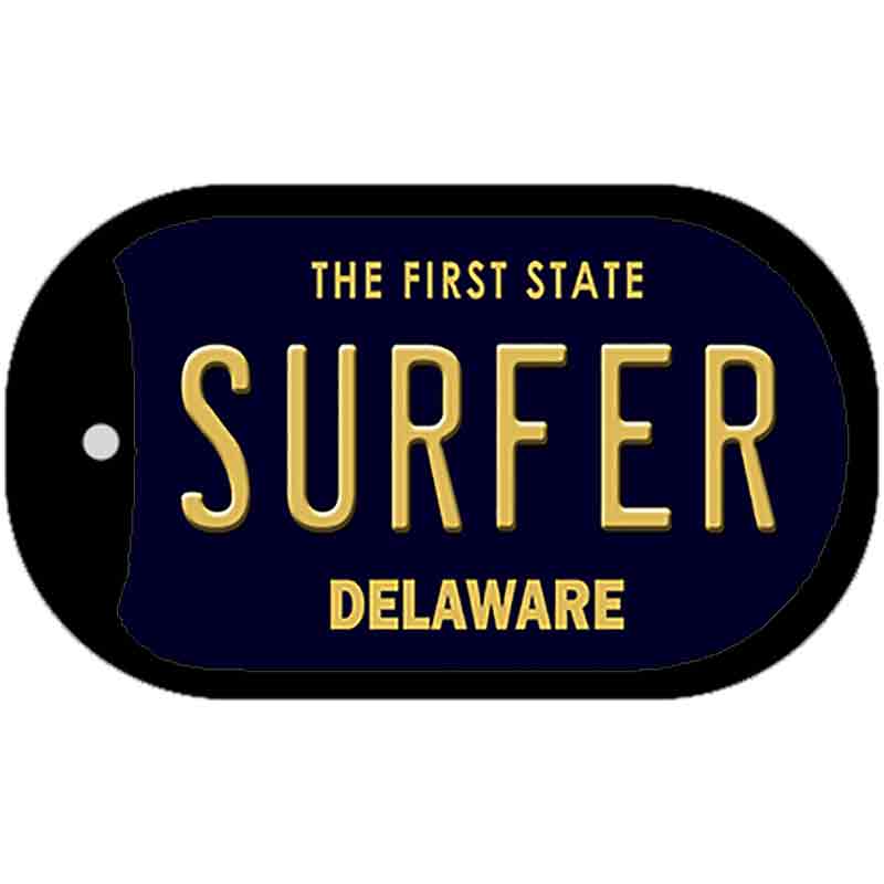 Surfer Delaware Novelty Metal Dog Tag Necklace DT-6713