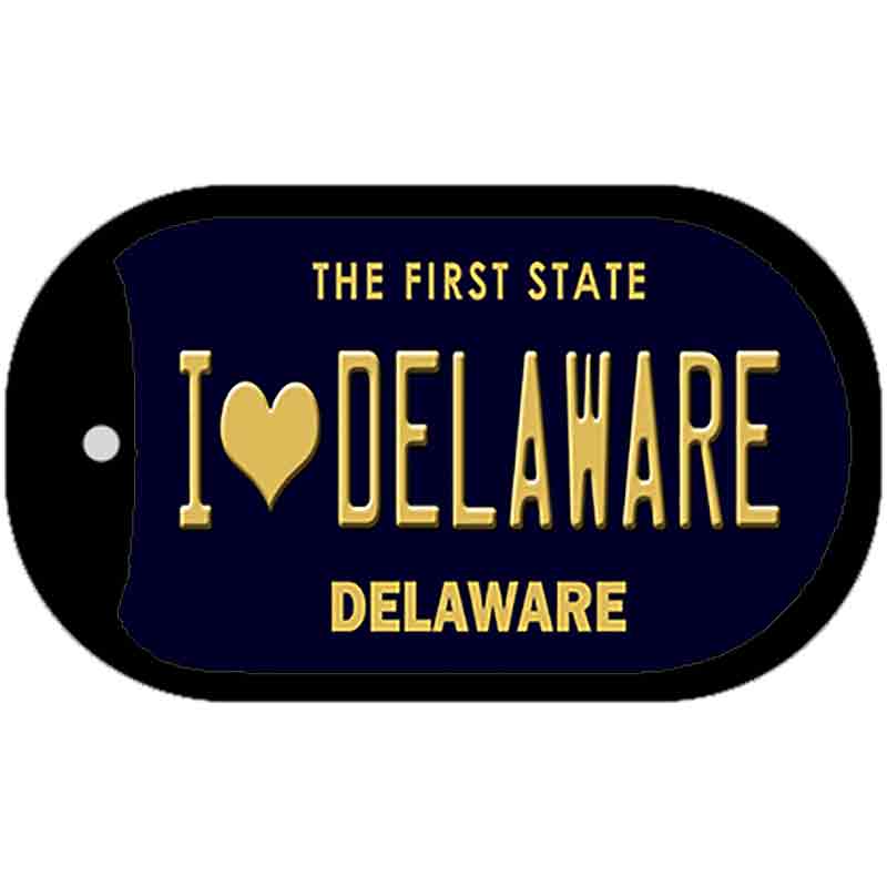 I Love Delaware Novelty Metal Dog Tag Necklace DT-6730