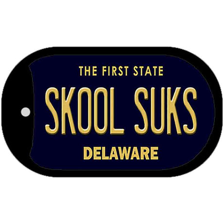 Skool Suks Delaware Novelty Metal Dog Tag Necklace DT-6738