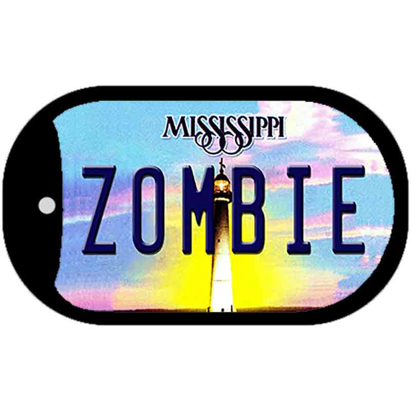 Zombie Mississippi Novelty Metal Dog Tag Necklace DT-6750