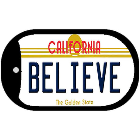 Believe California Novelty Metal Dog Tag Necklace DT-6844