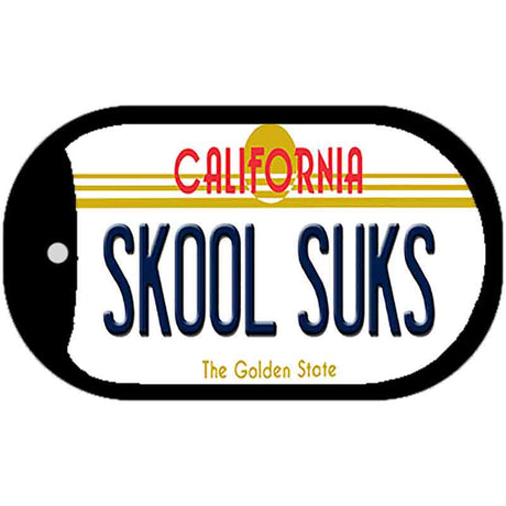 Skool Suks California Novelty Metal Dog Tag Necklace DT-6846