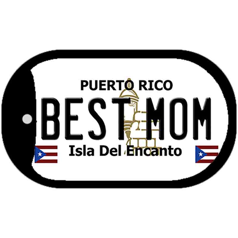 Best Mom Puerto Rico Metal Novelty Dog Tag Necklace DT-6863